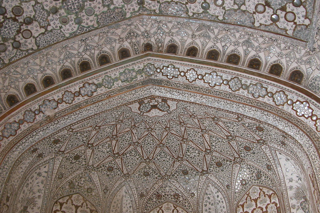 Ornate Designs in the Sheesh  Mahal (Mirror Palace)